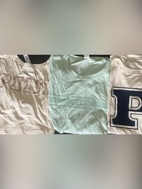 New, Victoria’s Secret Pink 5 T-shirts, short and long sleeve size XXL lot